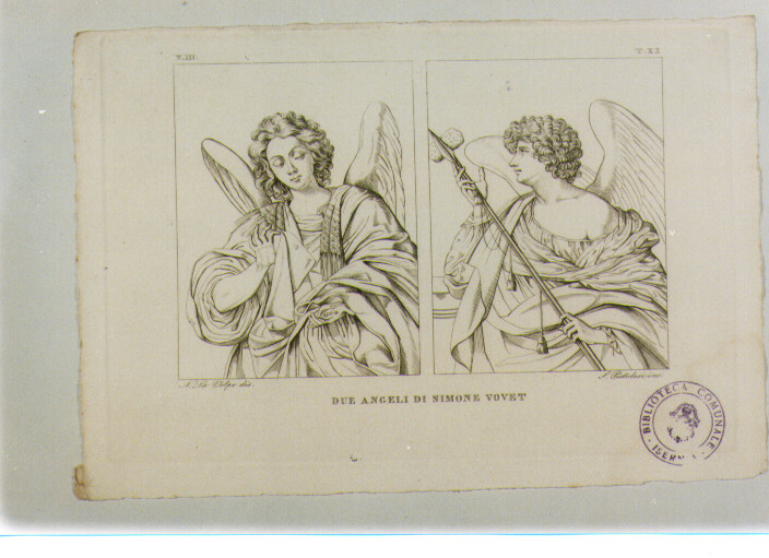DISEGNO DI ANGELI (stampa) di Vouet Simon, Pistolesi Saverio, La Volpe Nicola (sec. XIX)