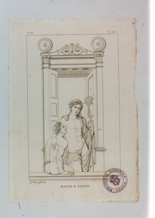 BACCO E FAUNO (stampa) di Anonimo, Venier L, Marsigli Giuseppe (sec. XIX)