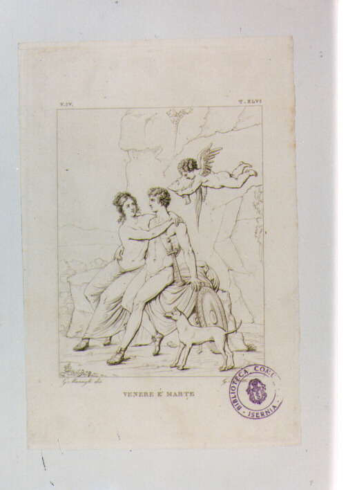VENERE E MARTE (stampa) di Anonimo, Ferretti Giuseppe, Marsigli Giuseppe (sec. XIX)