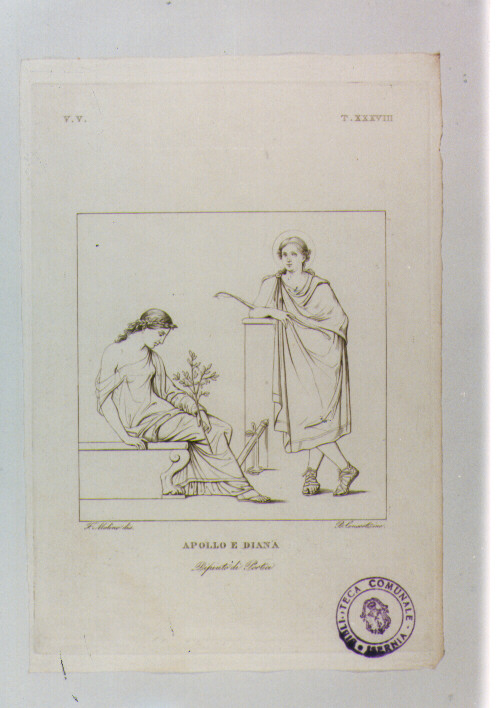 APOLLO E DIANA (stampa) di Anonimo, Consorti Bernardino, Molino Filippo (sec. XIX)