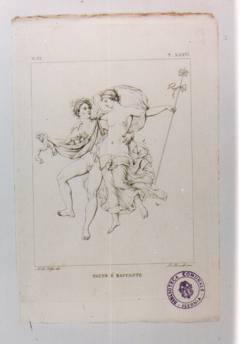 FAUNO E BACCANTE (stampa) di Anonimo, Mannelli Antonio, La Volpe Nicola (sec. XIX)