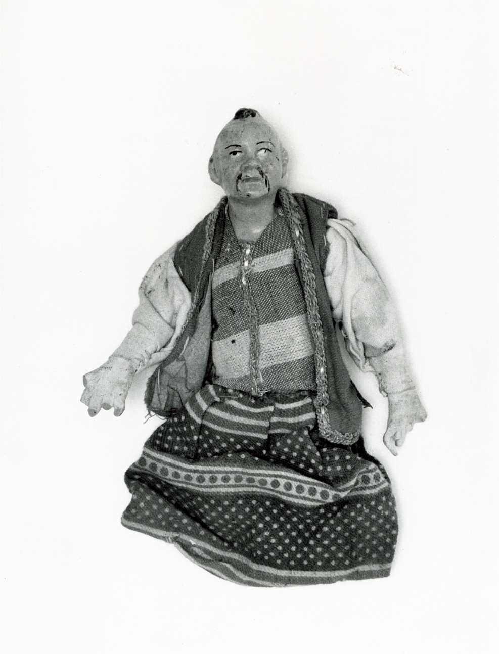 uomo orientale con baffi (statuetta di presepio, opera isolata) - bottega molisana (secc. XVIII/ XIX)