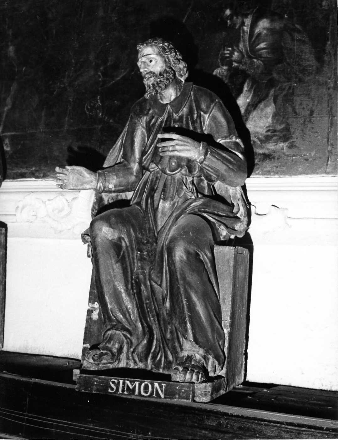 San Simone Apostolo (statua, elemento d'insieme) - bottega Italia meridionale (sec. XVIII)