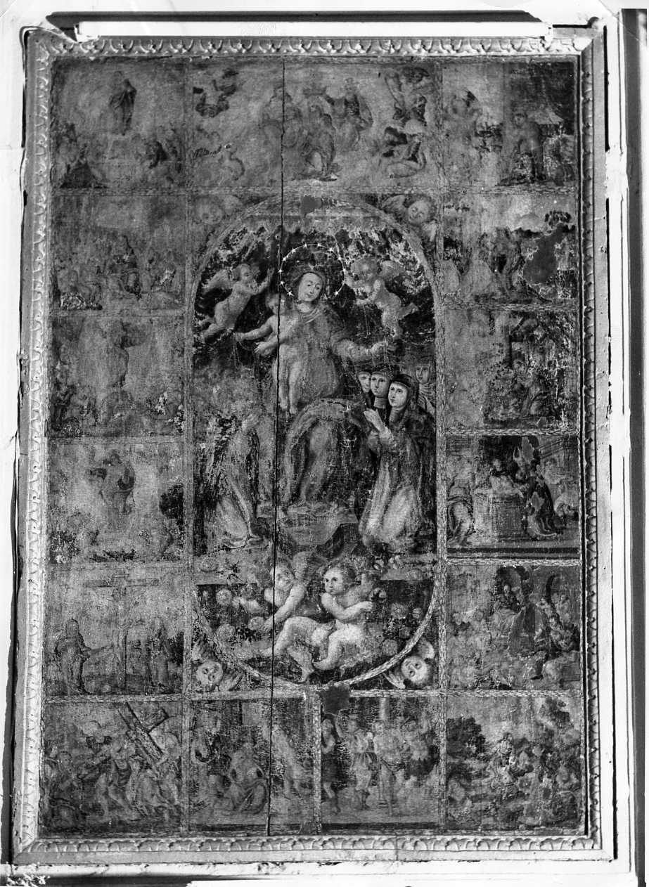 Madonna del Rosario con i quindici misteri (dipinto) - ambito Italia meridionale (sec. XVI)