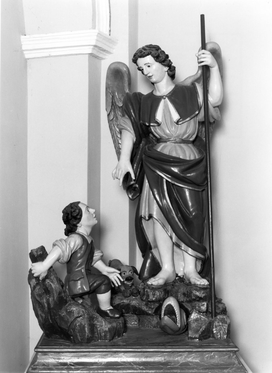 Tobiolo e l'Angelo, Tobia e San Raffaele arcangelo (gruppo scultoreo) - bottega molisana (sec. XIX)