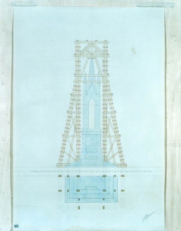 monumento di Martina - Mottola (TA), progetto impalcatura (disegno architettonico, elemento d'insieme) di Barone Giuseppe (sec. XIX)