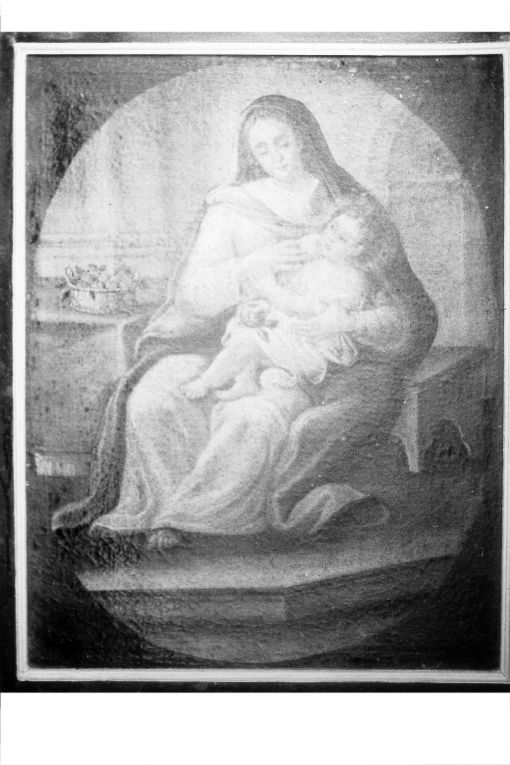 Madonna con Bambino e cesto di frutta (dipinto) - ambito Italia meridionale (inizio sec. XIX)