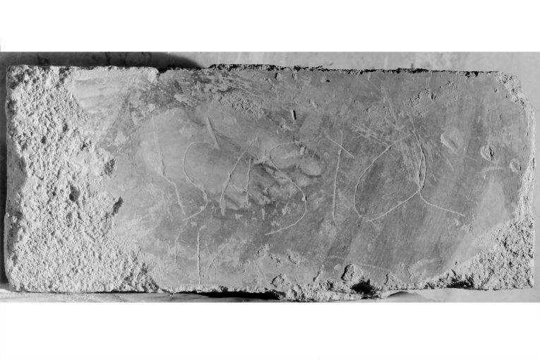 Figura non identificata a piedi nudi (dipinto, frammento) - ambito pugliese (prima metà sec. XIV)