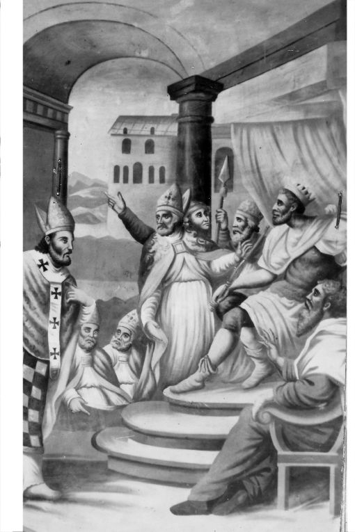 Incontro tra Imperatore e vescovi (dipinto) - ambito Italia meridionale (sec. XIX)