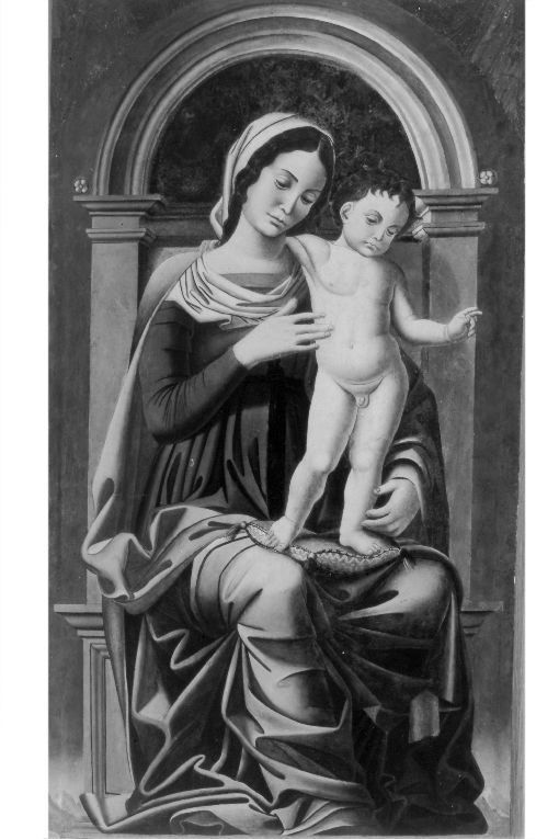 Madonna in trono con Bambino (scomparto di polittico, elemento d'insieme) di Z.T (prima metà sec. XVI)