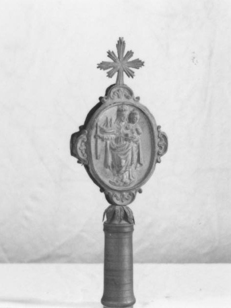 Madonna di bonaria, madonna con bambino (emblema di confraternita)
