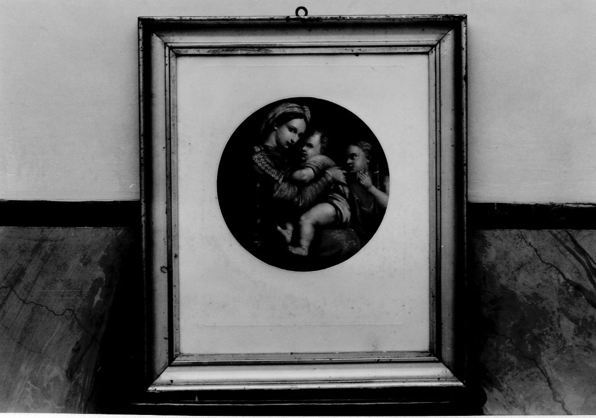 Madonna della seggiola, madonna con bambino e san giovannino (stampa)