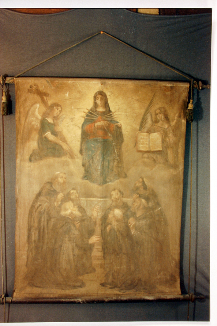 Madonna dei sette dolori tra angeli e santi francescani (stendardo processionale)