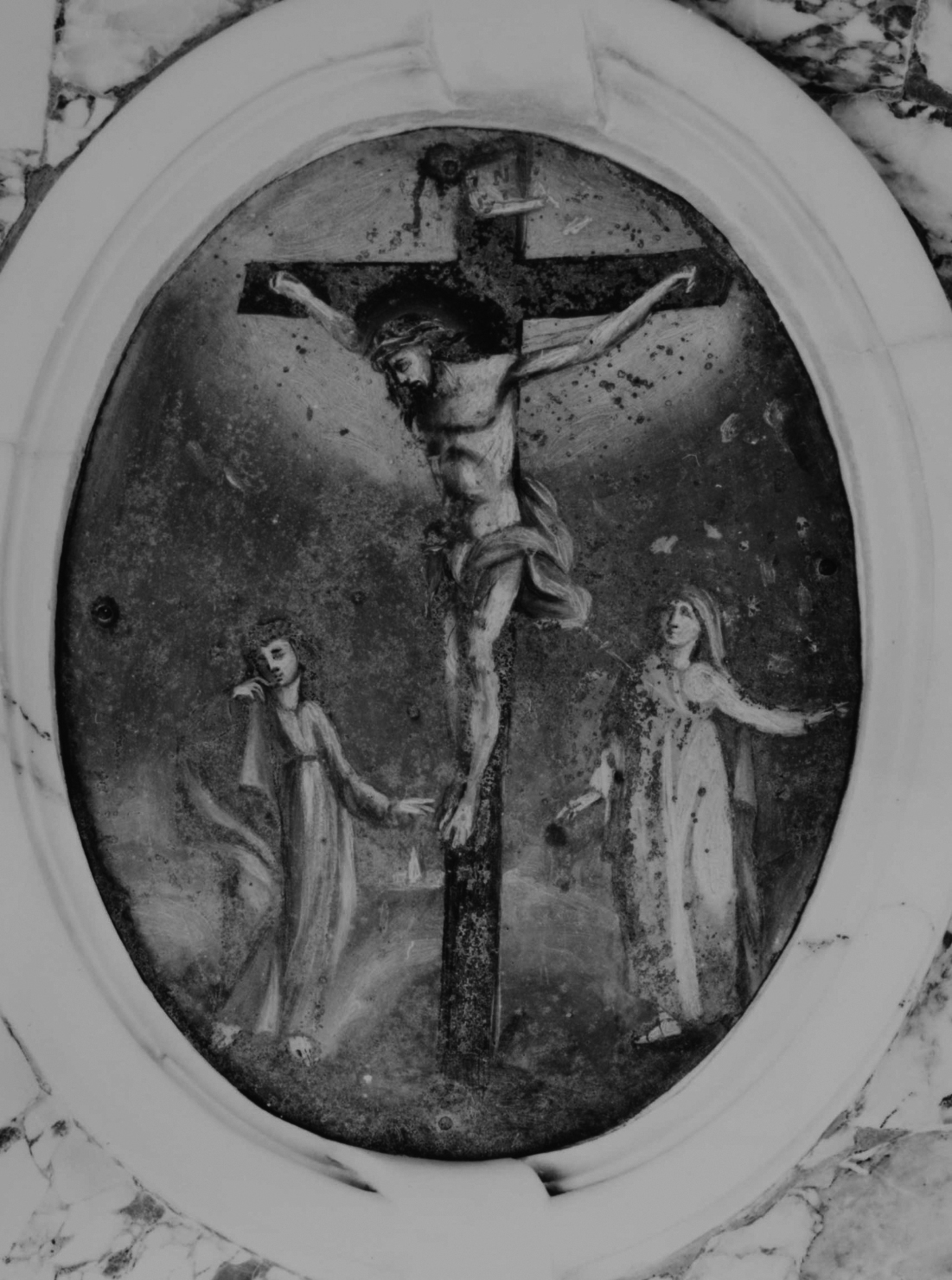 Crocifissione di cristo con la madonna e santa maria maddalena (dipinto, elemento d'insieme)