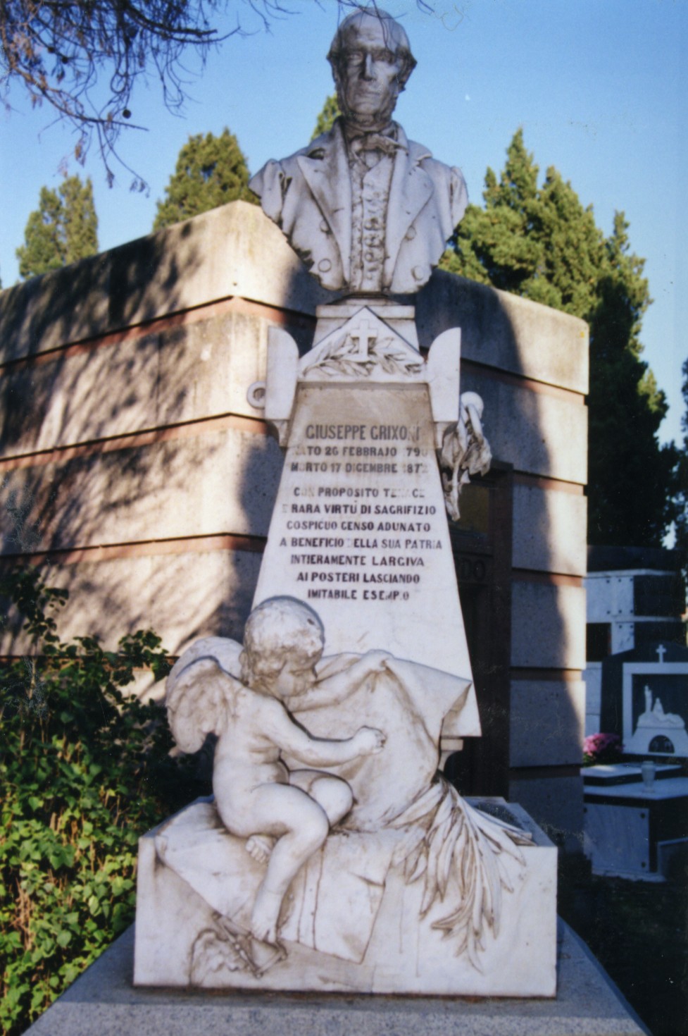 Busto di giuseppe grixoni (monumento funebre - a cippo)