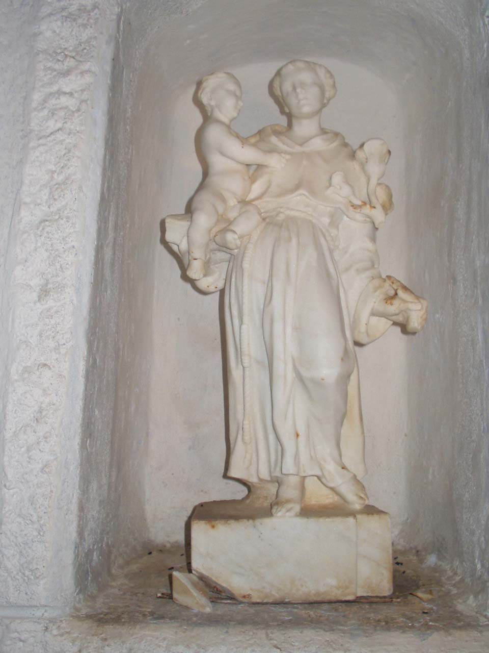Sant'antonio da padova con gesù bambino (statua)