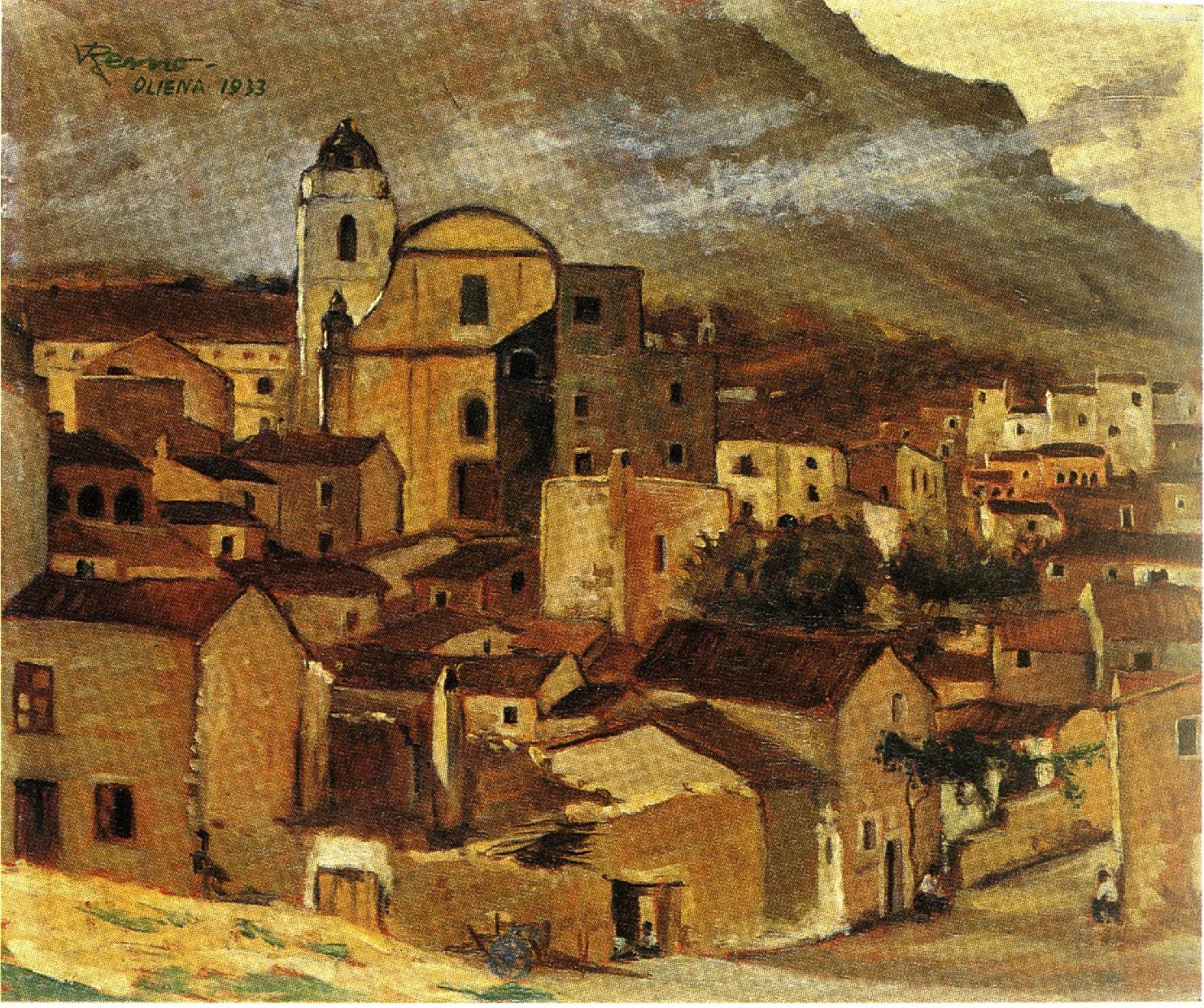 Paesaggio di oliena, paesaggio urbano (dipinto)