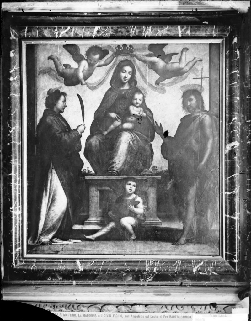 Fra Bartolomeo. Madonna col Bambino in trono fra i SS. Stefano e Giovanni - Lucca (negativo) di Fra Bartolomeo, Lint, Enrico van (seconda metà XIX)