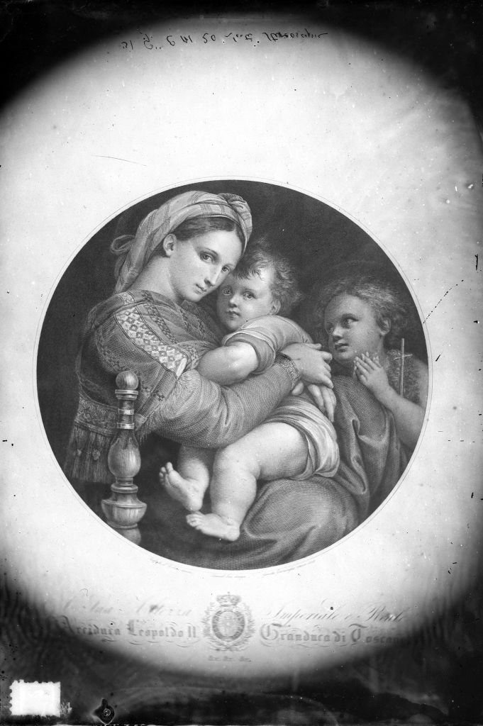 Raffaello Sanzio. Madonna della Seggiola - Firenze (negativo) di Raffaello Sanzio, Lint, Enrico van (seconda metà XIX)