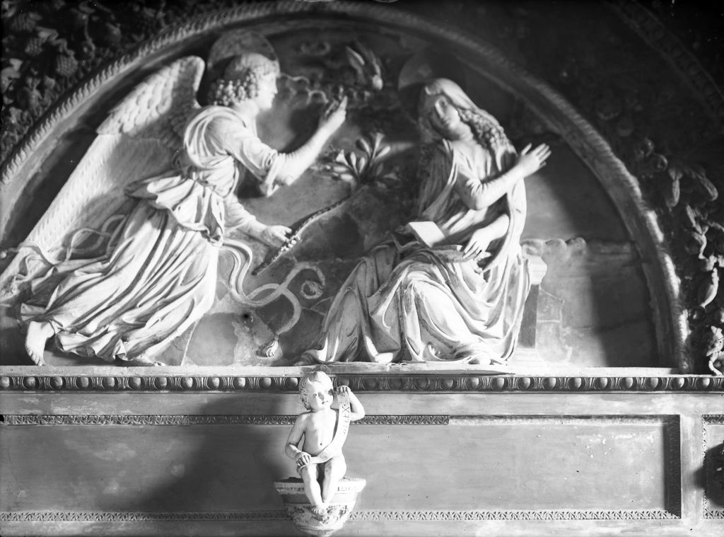 Della Robbia, Matteo. Annunciazione - Lucca (negativo) di Della Robbia, Matteo, Anonimo (XIX/ XX)