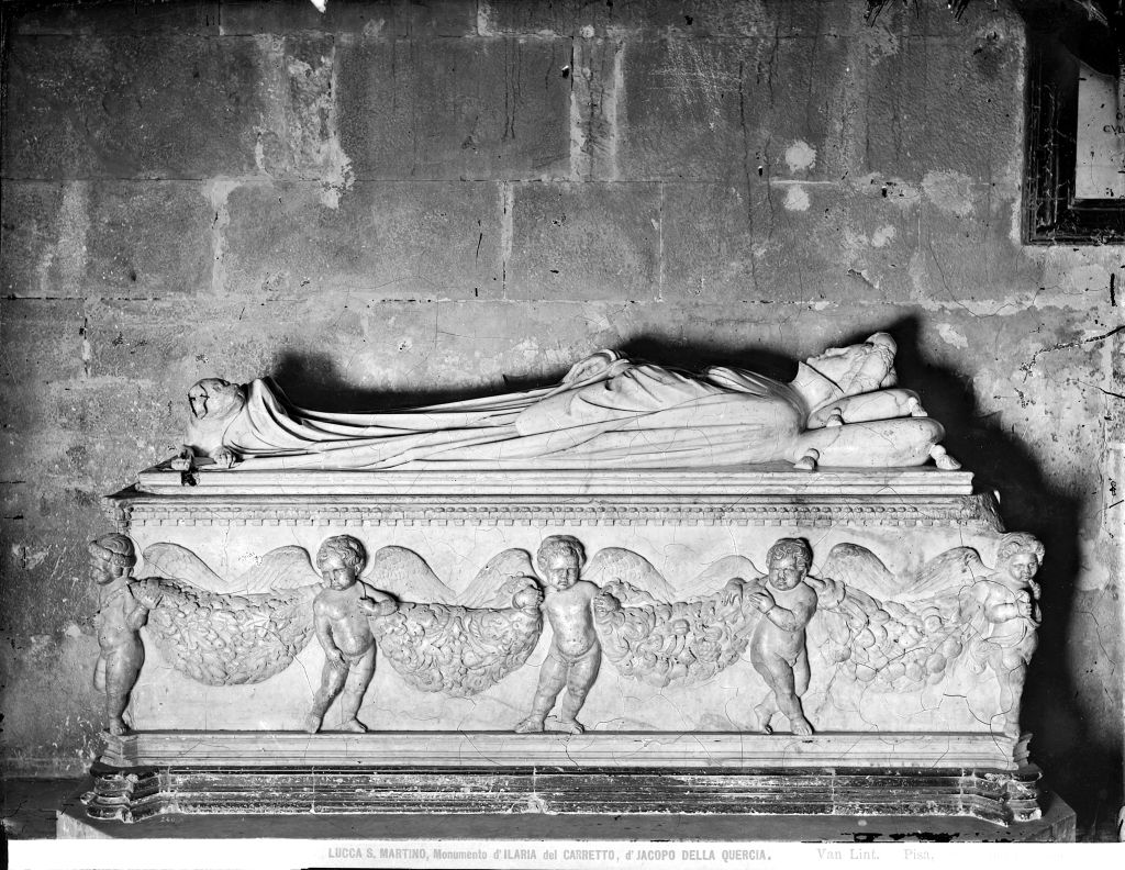 Jacopo della Quercia. Tomba di Ilaria del Carretto - Lucca (negativo) di Jacopo della Quercia, Anonimo (XIX/ XX)