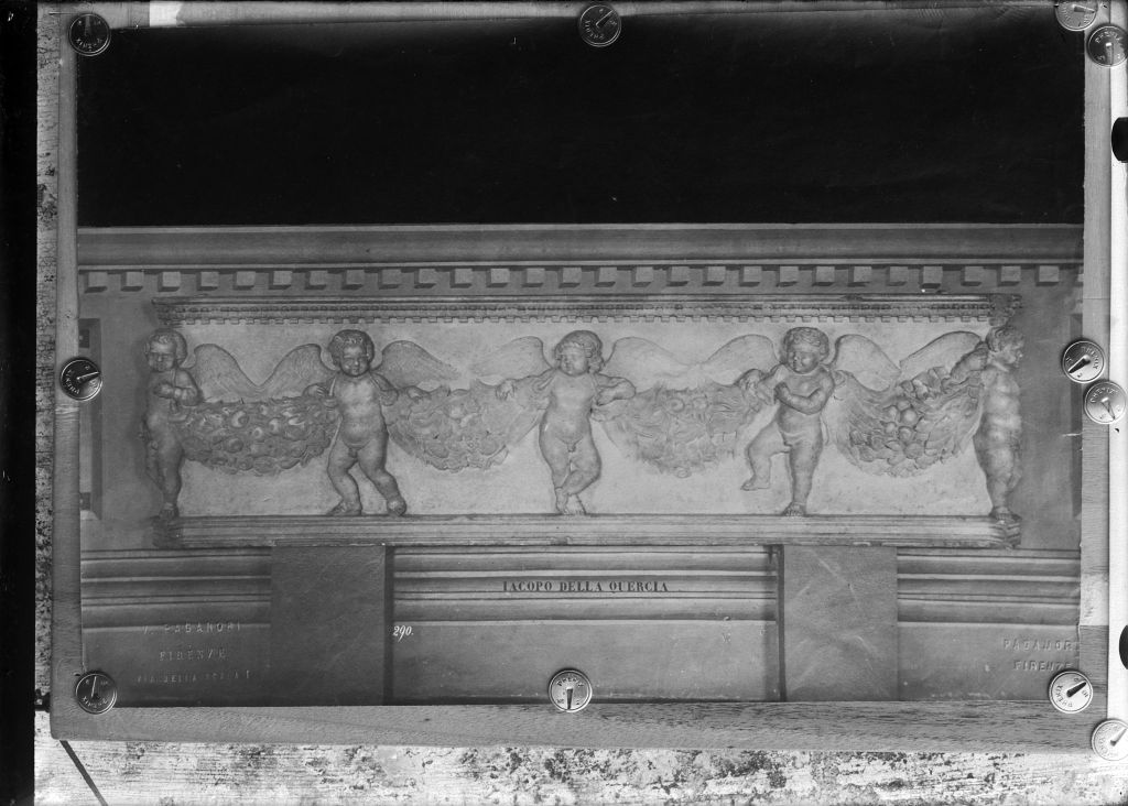Jacopo della Quercia. Tomba di Ilaria del Carretto - Lucca (negativo) di Jacopo della Quercia, Anonimo (XIX/ XX)