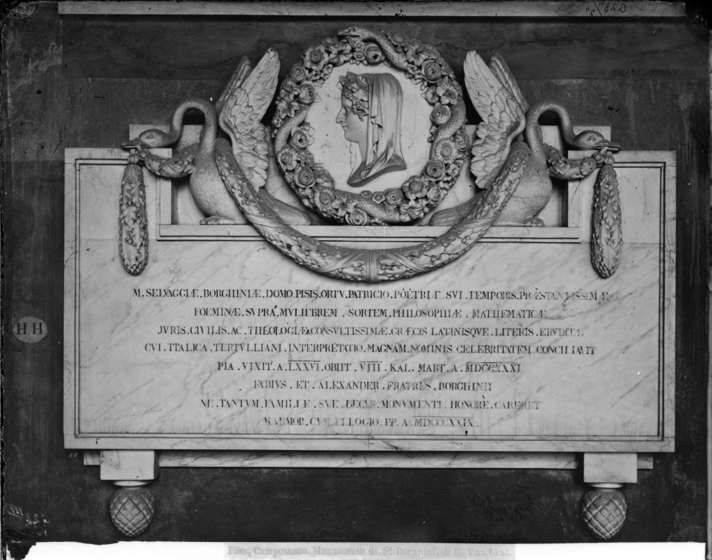 Pisa - Camposanto - Monumento sepolcrale di Selvaggia Borghini (negativo) di Lint, Enrico van, Anonimo (XIX/ XX)