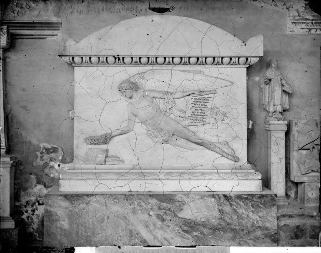 Pisa - Camposanto - Monumento sepolcrale di Vincenzo Marulli (negativo) di Lint, Michele van, Anonimo (XIX/ XX)