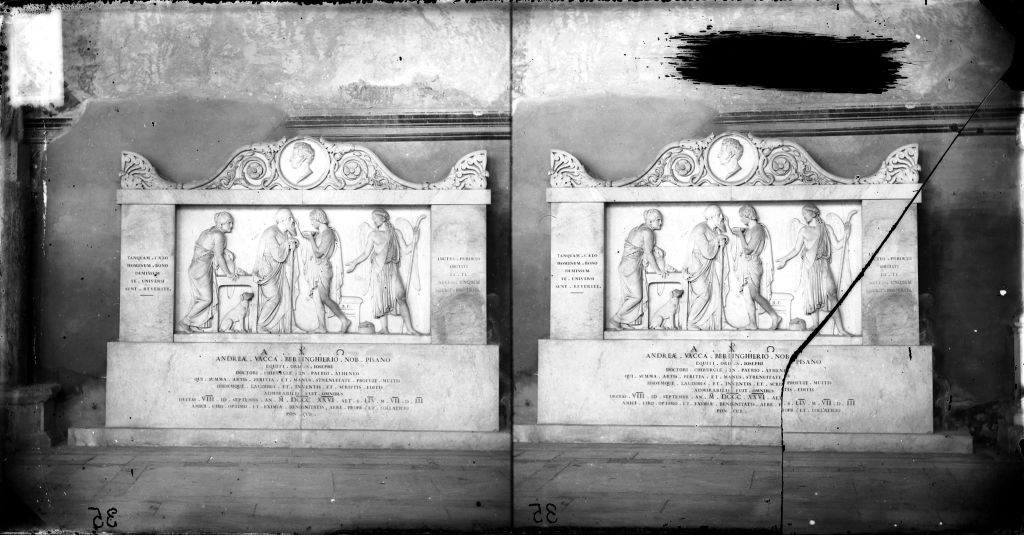 Pisa - Camposanto - Monumento sepolcrale di Andrea Vaccà (negativo) di Thorvaldsen, Bertel, Anonimo (XIX/ XX)