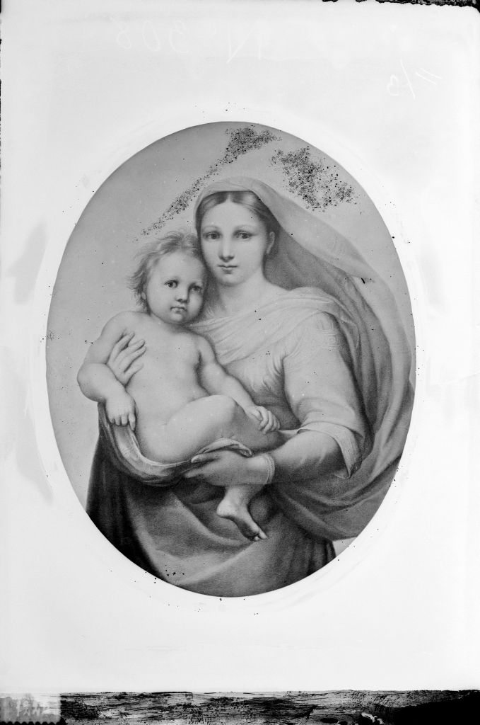 Raffaello Sanzio. Madonna Sistina (?) - Dresda (negativo) di Raffaello Sanzio, Anonimo (XIX/ XX)