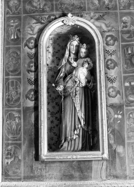 San Domenico Santa Caterina e misteri del rosario (dipinto, frammento) - ambito italiano (sec. XVII)