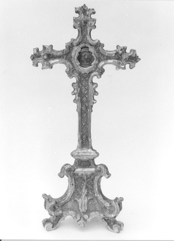 reliquiario - a croce - manifattura toscana (metà sec. XVIII)