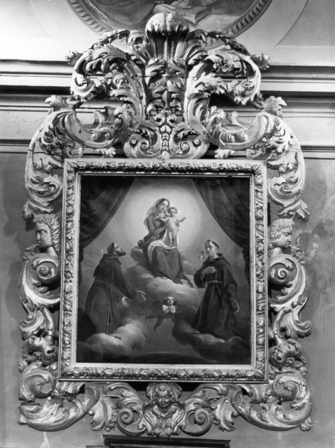 Madonna con Bambino in trono con San Francesco e Sant'Antonio da Padova (dipinto) - ambito toscano (sec. XIX)
