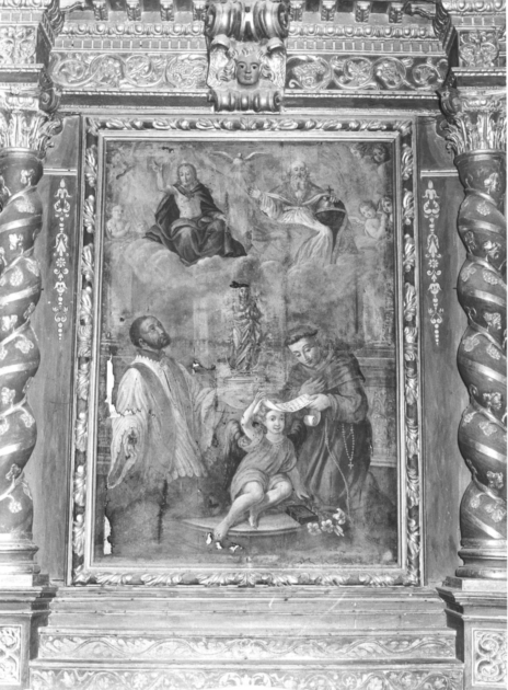 Trinità, Immacolata Concezione, San Pantaleone, e Sant'Antonio da Padova (dipinto) - ambito italiano (prima metà sec. XVIII)