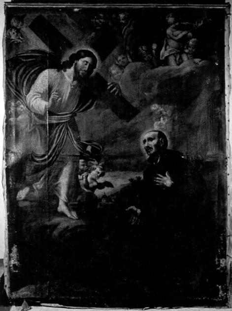 CRISTO APPARE A SANT'IGNAZIO DA LOYOLA (dipinto) - ambito toscano (sec. XVII)