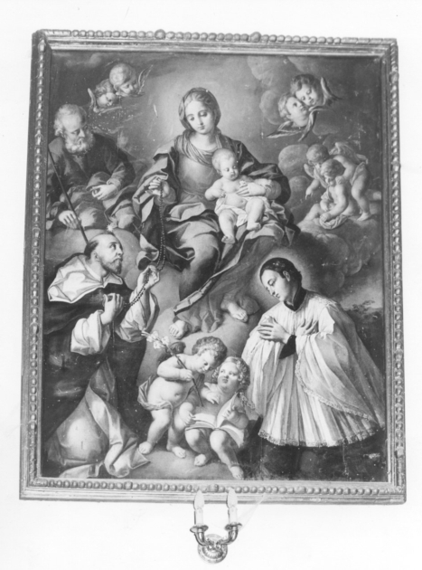 Madonna del Rosario con San Domenico e San Luigi Gonzaga (dipinto) - ambito toscano (sec. XVIII)
