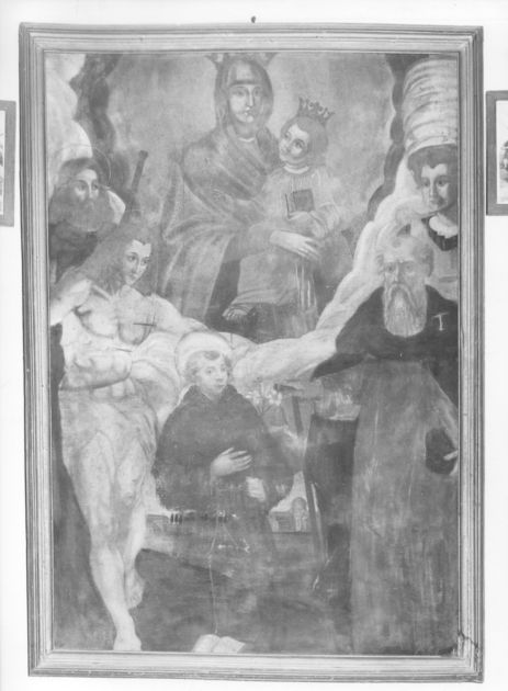 Madonna del Carmelo tra Sant'Antonio da Padova, San Sebastiano, San Rocco, Sant'Antonio Abate e Santo (dipinto) - ambito lucchese (sec. XVIII)