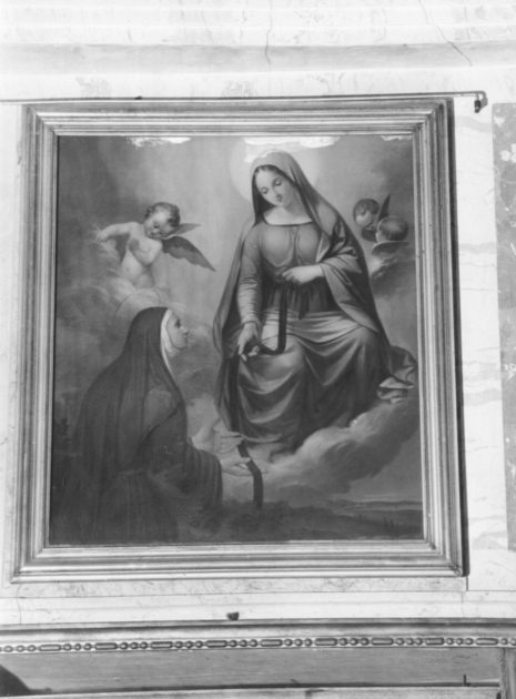 Madonna con Santa Monaca (?) (dipinto) di Pierotti Giuseppe (fine/inizio secc. XIX/ XX)