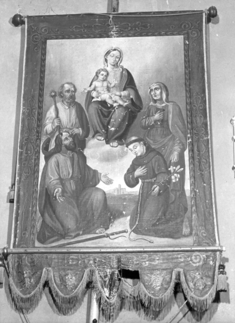 Madonna con Bambino e Santi/ ostensorio (stendardo) - ambito lucchese (sec. XIX)