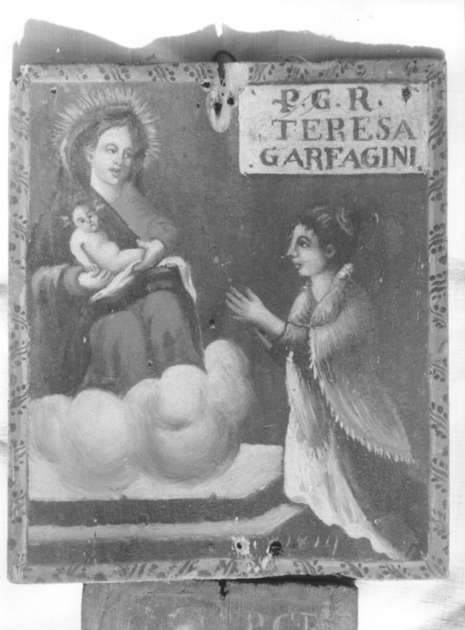 Madonna con Bambino e devota (ex voto) - bottega versiliese (prima metà sec. XIX)