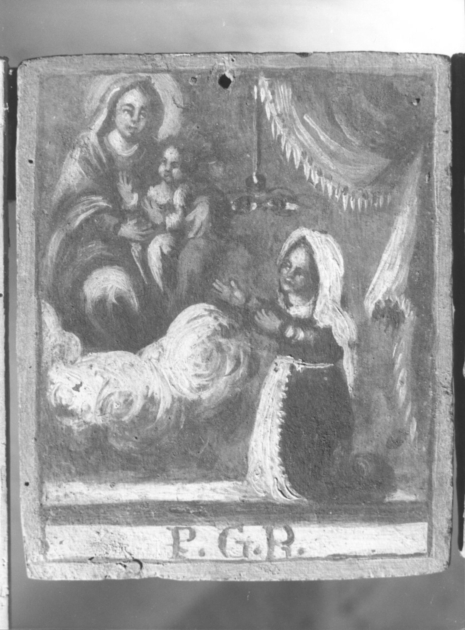 Madonna con Bambino e devota (ex voto) - bottega versiliese (inizio sec. XIX)