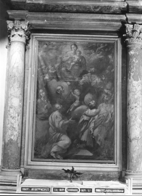 MADONNA CON BAMBINO E SANTI (dipinto) - ambito toscano (metà sec. XVIII)