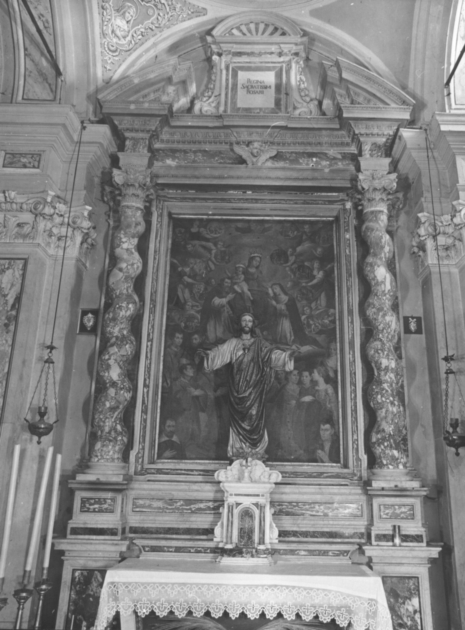 Madonna con Bambino tra San Domenico e Santa Caterina da Siena, Santi a angeli con i misteri del rosario (dipinto) di Squadri Miniato (attribuito) (fine/inizio secc. XVI/ XVII)