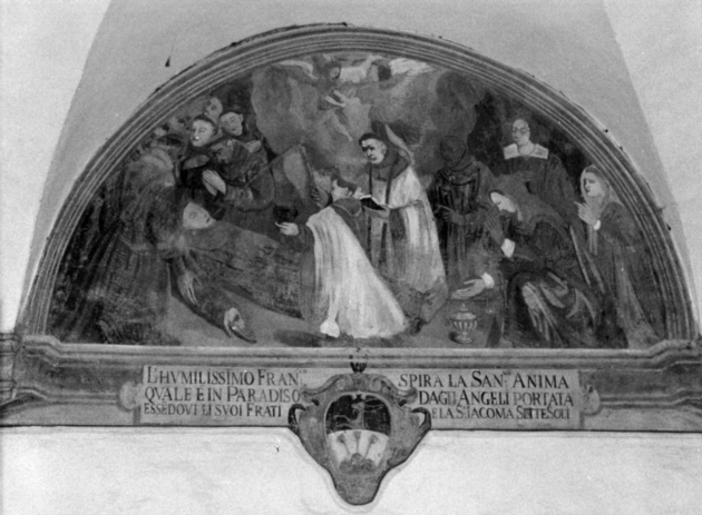 MORTE DI SAN FRANCESCO D'ASSISI (lunetta) di Manfredi Domenico (sec. XVII)