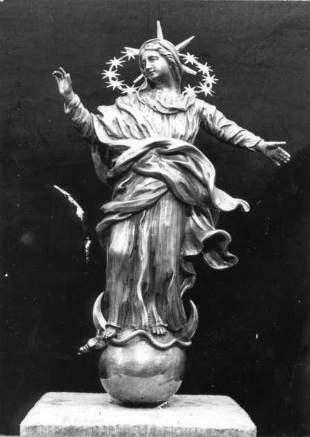 IMMACOLATA CONCEZIONE (statuetta, elemento d'insieme) di Vambrè Giovanni il Vecchio (sec. XVIII)