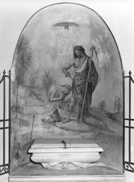 BATTESIMO DI CRISTO (dipinto) - ambito italiano (fine sec. XIX)