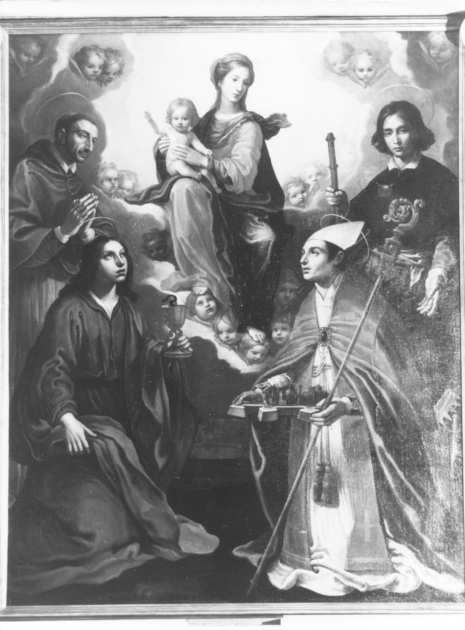 MADONNA DELLA NEVE E SANTI (dipinto) di Mannucci Gaspare (sec. XVII)