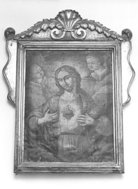 Sacro Cuore di Gesù e angeli (dipinto) - ambito italiano (inizio sec. XIX)