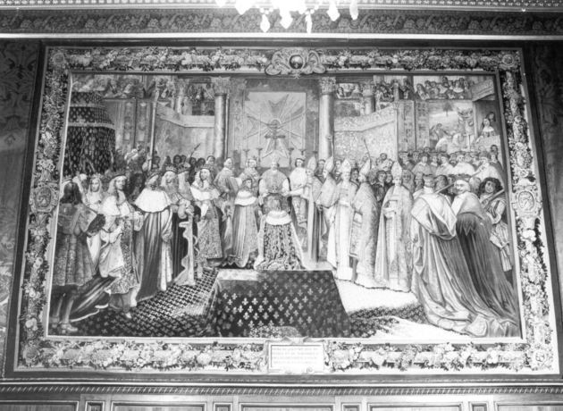 incoronazione del re Liugi XIV (dipinto) - ambito italiano (sec. XIX)