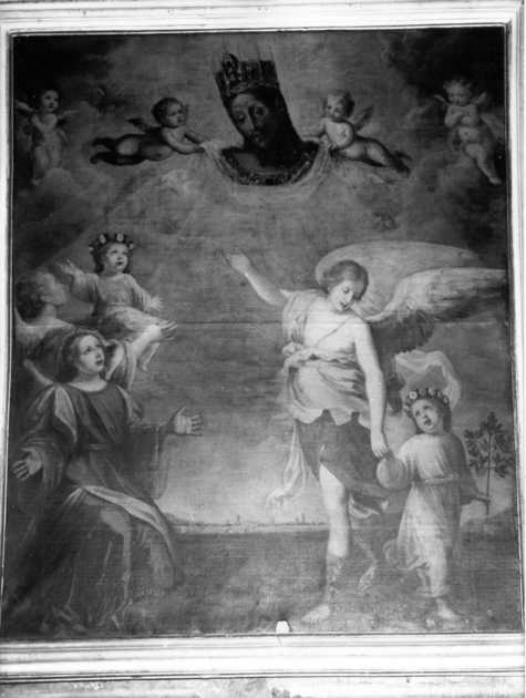 ANGELI CONDUCENTI BAMBINI AL VOLTO SANTO (dipinto) di Boselli Matteo (sec. XVII)